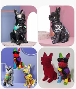 低MOQ彫刻プロジェクトフレンチブルドッグ像犬像落書きカスタムブルドッグサングラス像 - Product Image 2