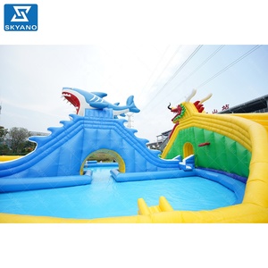 Tobogán acuático Dragon & Shark con <span class=keywords><strong>piscina</strong></span> parque infantil inflable parque acuático Gran parque comercial con tobogán acuático - Product Image 4