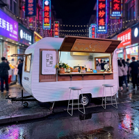 Op maat gemaakte, aanhangbare koffie- en foodtruck, vintage mobiele cateringtrailer, volledig uitgerust, mini foodtruck te koop