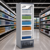 Vitrine réfrigérée verticale à porte vitrée simple, modes de refroidissement et de congélation, contrôle intelligent de la température pour usage commercial