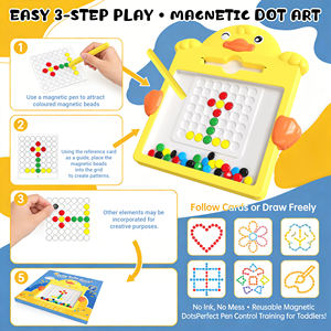AiJH Juguete Educativo Creativo y Divertido de Plástico, Rompecabezas con 50 Cuentas de Colores, <span class=keywords><strong>Tablero</strong></span> de Dibujo para Niños - Product Image 4