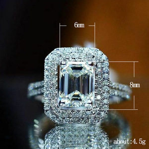 Anello in Cristallo Rettangolare per Donne, Elegante e Romantico, Accessorio Moda per Uso Quotidiano e Feste - Product Image 3