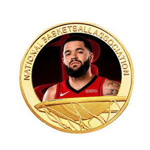 Ensemble de 5 pièces de monnaie commémoratives en or de l'équipe des Houston Rockets, avec joueurs de basket-ball, à collectionner, avec protection en acrylique - Product Image 5