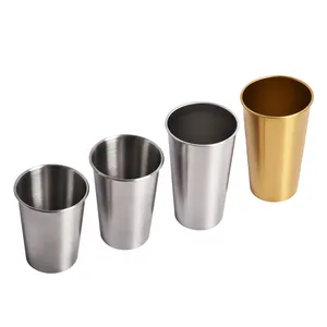 Taza de acero inoxidable de metal Premium Vasos para beber de 500ml Taza irrompible de acero inoxidable.