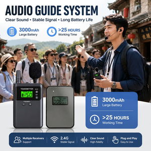 Système de guide audio sans fil pour visites, autonomie de 16 heures, idéal pour les conférences, avec système de guide audio de voyage de haute qualité - Product Image 1