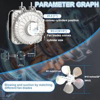 YZF10-20 Condenser Shaded Pole Motor Refrigeration Equipment Fan Motor 10/55W 0.8A 60Hz 1550rpm for Freezer Radiator