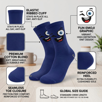 Chaussettes en tricot personnalisées avec motifs d'expressions amusantes, impression 3D par sublimation, chaussettes fantaisie, chaussettes personnalisées avec photo, chaussettes unisexes