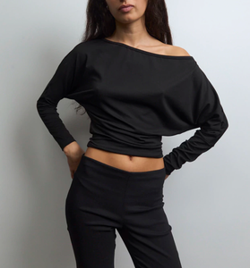 Da donna asimmetrico <span class=keywords><strong>monospalla</strong></span> <span class=keywords><strong>manica</strong></span> <span class=keywords><strong>lunga</strong></span> tinta unita allentata Casual traspirante Logo con scollo a V estivo - Product Image 4