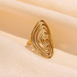 Explosions High Sense Edelstahlring mit Öffnung, <span class=keywords><strong>Retro</strong></span>-Geometrische Linien, Öldruck-Schmuck, Unisex, Leicht - Product Image 4
