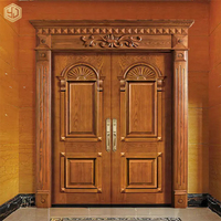 Portes en bois massif de conception moderne de luxe pour portes d'entrée insonorisées de Villa et de maison