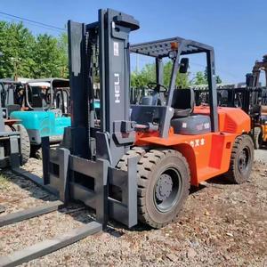Chariot élévateur diesel HELI d'occasion 10T, haute efficacité, tout-terrain, pour travaux de terrassement, avec mât à deux étages et garantie de 2 ans - Product Image 6