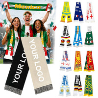 Écharpes personnalisées en polyester imprimées en gros, écharpes promotionnelles, écharpes tricotées sur mesure, écharpes de supporter de football pour événements