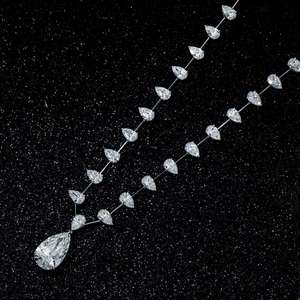 Collier Pendentif en Or Blanc 18K de Qualité Supérieure avec Diamants Taille Poire Entière, Idéal pour Mariage et Cadeau, Disponible en Gros - Product Image 4