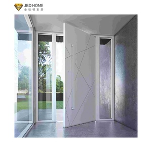 Porta d'Ingresso Pivotante <span class=keywords><strong>in</strong></span> Legno Massiccio e Alluminio con <span class=keywords><strong>Vetro</strong></span>, Senza Telaio, per Esterni, Ignifuga, Garanzia 5 Anni, per Ingressi Moderni - Product Image 5