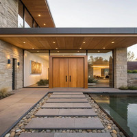 Portes d'entrée en bois massif sur mesure pour projets de villas
