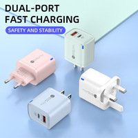 Chargeur double port USB-A/USB-C 65W PD 3.0 à charge rapide, couleur macaron, pour téléphones mobiles US EU Android