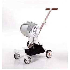 Chariot de transport pour animaux de compagnie, grand modèle, avec ventilateur, capsule spatiale sécurisée en plastique, pour voyages, poussette pour chien et chat - Product Image 4