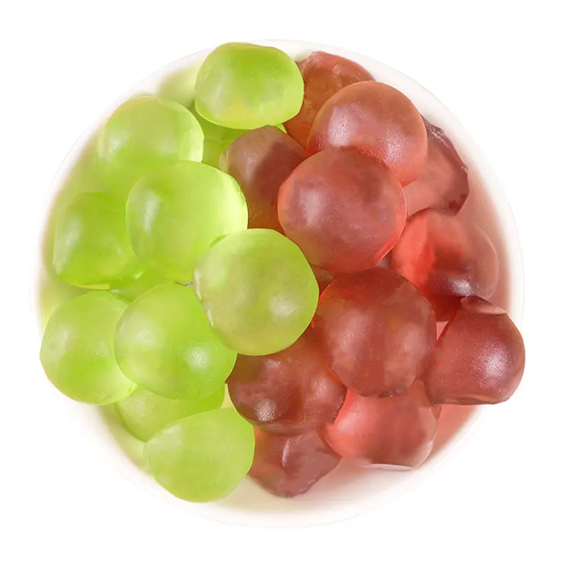 4d Gepelde Druivenvorm Vruchtensap Zacht Snoep Halal Gummy Candy Gummies