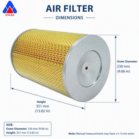 Filter Udara Lipat Kustom Efisiensi Tinggi Huahang, Presisi Tinggi 99,9% Efisiensi, Kerangka Baja Tahan Karat
