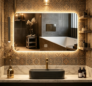LED Silver Frameless Modern Anti-Fog Touch Switch Glass Wall-Mounted Bathroom <b>Vanity</b> <b>Makeup</b> Mirror Backlit - Product Image 2