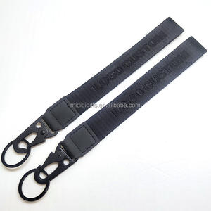 사용자 정의 나일론 짧은 스트랩 짠 자동차 키 체인 팔찌 로고 두꺼운 짠 나일론 목 끈 PU 사용자 정의 오토바이 끈 - Product Image 1