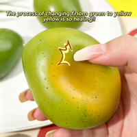Jouet Squishy Mangue Changeant de Couleur 8*6*6cm, Jouet Anti-Stress à Rebond Lent en Forme d'Aliment Simulé pour Enfants et Adultes