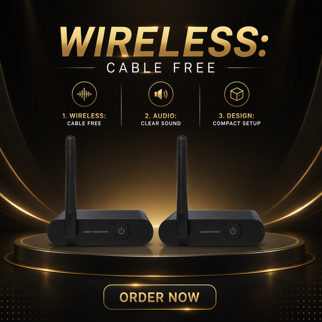 2.4G Wireless Audio Transmitter Receiver Low Latency RCA Adapter for Home TV PC HiFi System