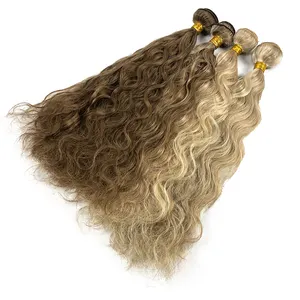 Ready to ship wholesale new machine hair weft double drawn raw Russian hair volume hair weft