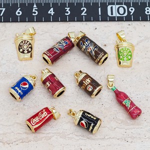 Colgante HD530 de lata de refresco con salsa picante de Venezuela, chapado en oro de 18K, esmaltado, con diseño divertido de lata de refresco y taza de café, para accesorio de joyería DIY - Product Image 2
