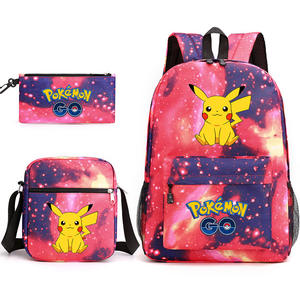 Nouveau design dessin animé mignon Poke Mon <span class=keywords><strong>Pikachu</strong></span> <span class=keywords><strong>cartable</strong></span> enfants sac à dos sac à bandoulière haute capacité porte-crayon fournitures scolaires - Product Image 5