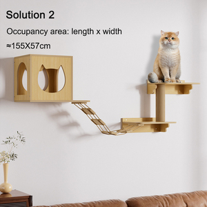 Casa de gato personalizada de madera Villa DIY plataforma de empalme creativa Universal para todas las estaciones transporte gratuito Material de madera maciza - Product Image 6
