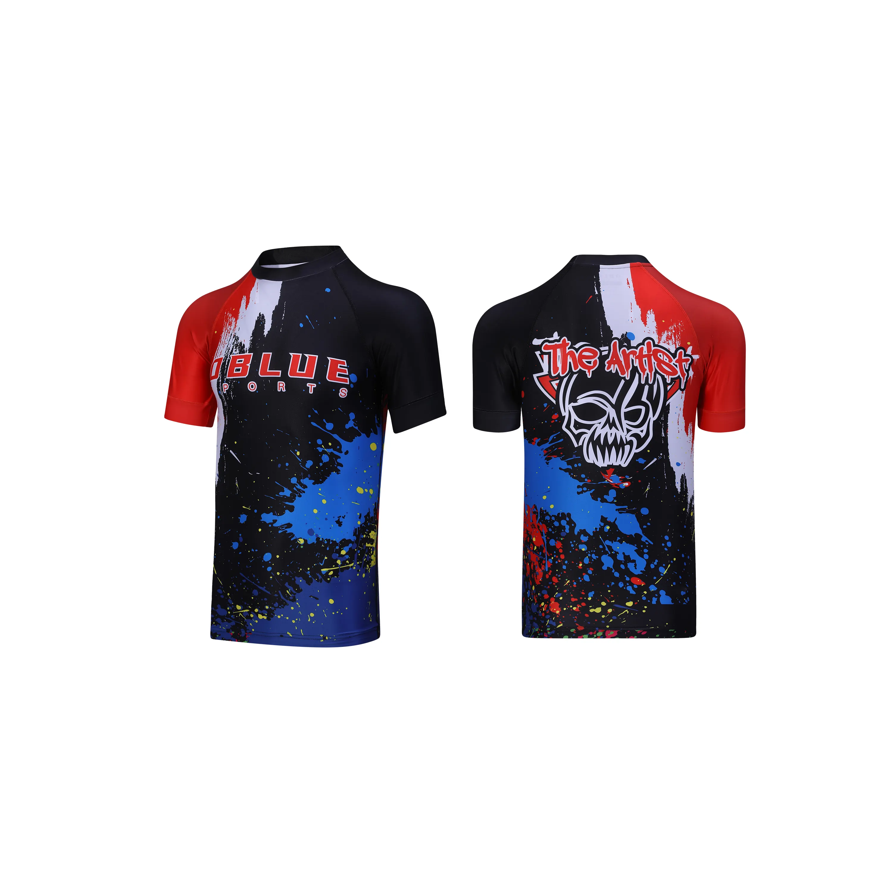 Atacado de alta qualidade logotipo personalizado MMA compressão camisa sublimada personalizado Rash Guard para homens
