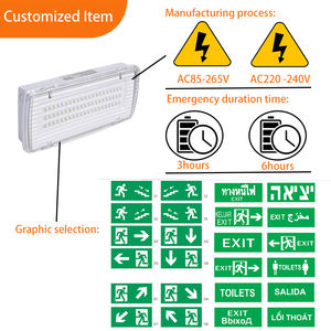 Lampe de plafond d'urgence étanche rechargeable Tuoming, montage en saillie, en ABS, LED, pour sortie de secours - Product Image 3