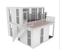 Expédition immédiate : Maison conteneur modulaire préfabriquée écologique à double étage de 40 pieds, design contemporain en kit pour usage villa