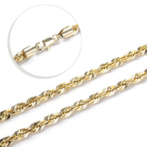 Collar de Cadena de Cuerda Trenzada 5N de Alta Calidad, Chapado en Oro de 14K, Collar de Acero Inoxidable que No se Desvanece, para Hombres y Mujeres, Joyería de Moda - Product Image 2