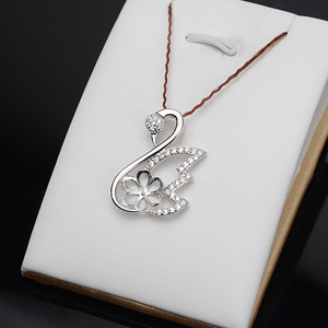 Colgante de Plata S925 con Forma de Cisne, Bandeja para Perlas de 11-12 mm, Accesorios para Manualidades, Componentes y Fornituras de Joyería Semiterminados - Product Image 4