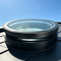 Puits de lumière circulaire automatique motorisé pour toit, avec pare-soleil intégré et moustiquaire, étanche, pour villa, sous-sol, trappe d'accès