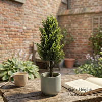 Cyprès artificiel topiaire, petit arbre sans pot, fausse plante de cèdre pour la décoration intérieure et extérieure, maison, bureau, étagère, jardin