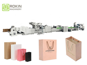 Máquina para hacer bolsas de papel de compras, parte inferior con tarjeta inferior insertada, totalmente automática - Product Image 5