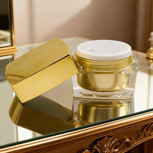 Golden High Quality 20/30/50g Acrylic <strong>Cosmetic</strong> Sub-Bottles With Screw Cap Square Plastic Jars Packaging For Eye Cream Face Masks - Product Image 3