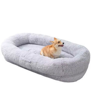 Großhandel Plüsch Riesiges Flauschiges Kunstfell Langes Plüsch-Memory-Foam Orthopädisches XXL Ovales Riesiges Menschengroßes Erwachsenen-Katzenbett Hundebett für Menschen - Product Image 3