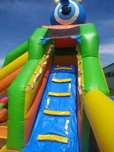 Nouveauté <span class=keywords><strong>gonflable</strong></span> vert violet PVC matériel château de rebond humide/sec Combo parcours d'obstacles pour la location de jardin utiliser l'eau - Product Image 6