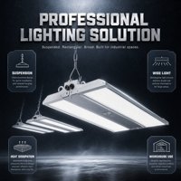 Luminaire linéaire industriel ETL avec garantie de 5 ans, 100W 150W 200W, haute luminosité 150Lm/W, luminaire linéaire suspendu pour entrepôt, éclairage LED pour hauts plafonds
