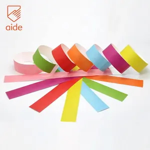 AIDE Wholesale Tyvek Wristbands Event Paper Bands 7 Solid Colors Available in Stock