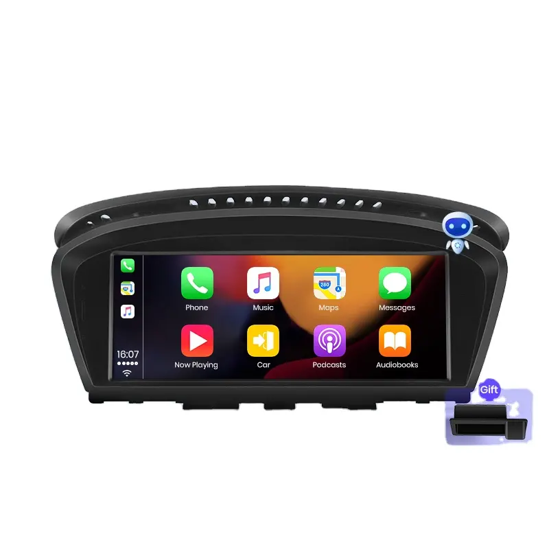 JunsunワイヤレスCarPlayAndroidオートカーラジオBMW5シリーズE60E61 E63 E64 E90 E91E92マルチメディアGPS2din