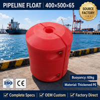Flotador de ingeniería marina OEM personalizado de fábrica directa, de PE, con tubo de 65 mm de diámetro interior, de alta flotabilidad y de diámetro medio, para dragado de lodos