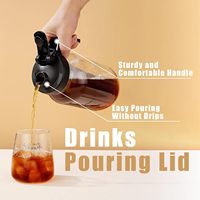 Couvercle à vis noir de 86 mm avec poignée pour bocal Mason à large ouverture, bouchon en plastique PP avec bec verseur, non rechargeable, sans BPA