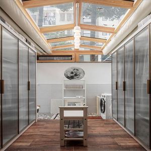 Système de placard en bois sur mesure, armoire, dressing, combinaison de placards, porte en verre - Product Image 3