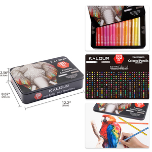 KALOUR Fournitures d'Art Professionnelles, Ensemble de 180 Crayons de Couleur dans une Boîte en Métal avec 180 Couleurs Vives et Mine Tendre pour le <span class=keywords><strong>Dessin</strong></span> - Product Image 5