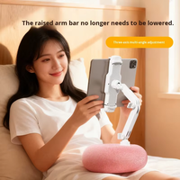 Nuevo Soporte de Peluche para Tablet y Teléfono con Diseño de Dibujos Animados, Material ABS, Rotación 360°, Antivibración, Altura Ajustable, para Escritorio y Cama